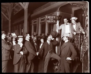 Alice Nielsen an Bord eines Sonderzuges nach Toronto, Kanada, 1898